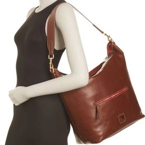 DOONEY & BOURKE CAMDEN FLORENTINE LARGE LEATHER HOBO